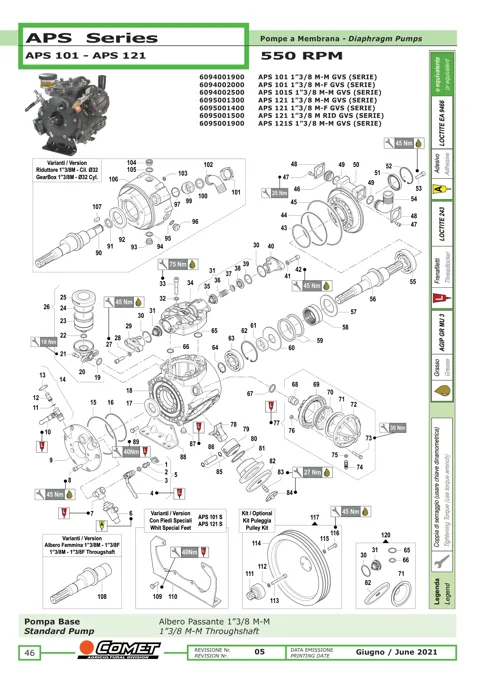 Plano de Bomba APS 101 S / APS 121 S