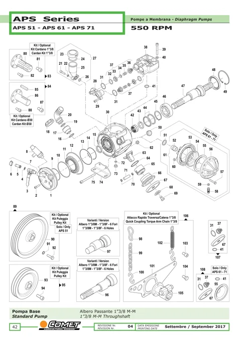 Plano de Bomba APS 51 / APS 61 / APS 71