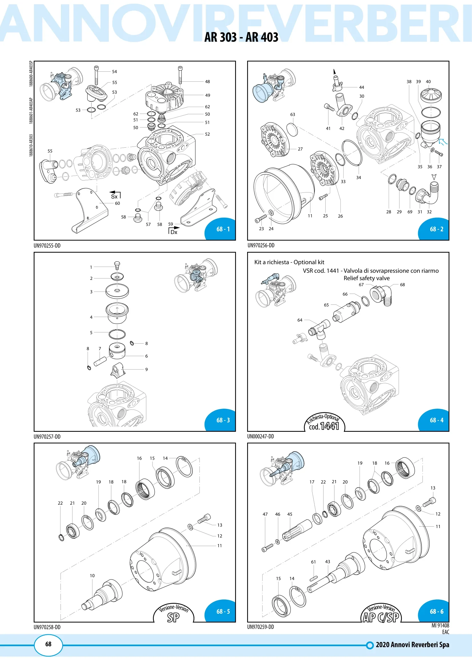 Plano de despiece de Bomba AR 303 / AR 403
