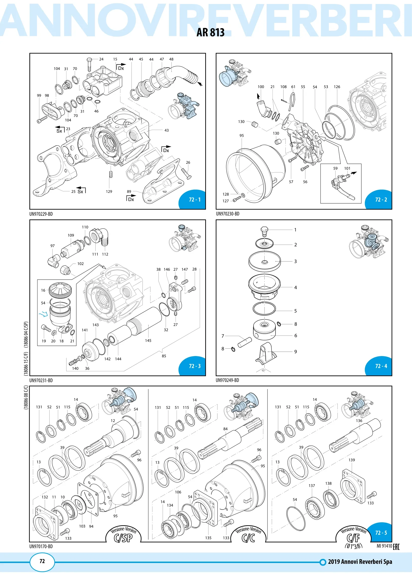 Plano de despiece de Bomba AR 813