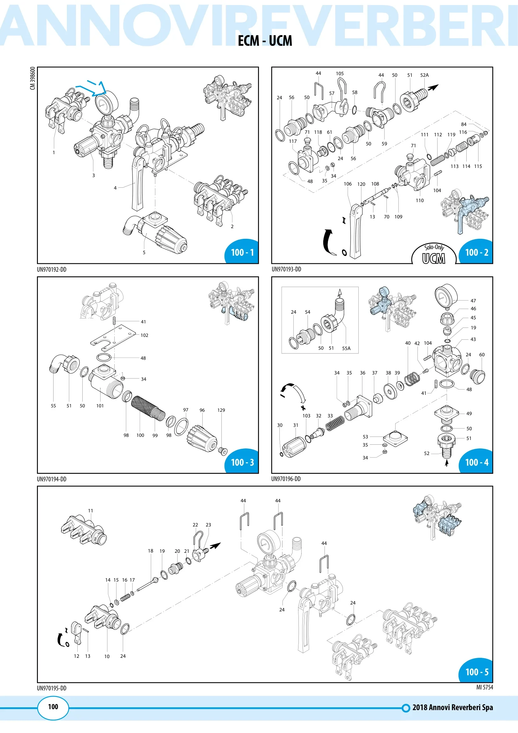 Plano de despiece de Comando AR ECM / UCM