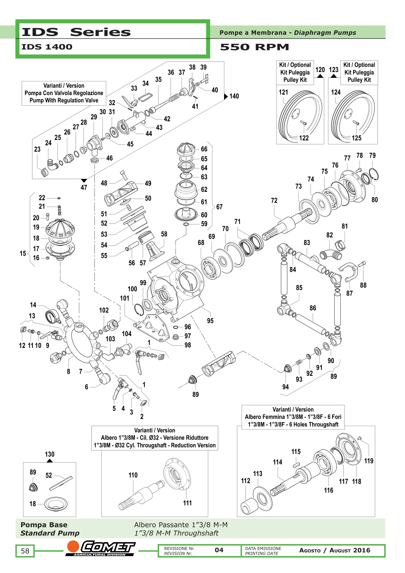 Plano de despiece de Bomba IDS 1400