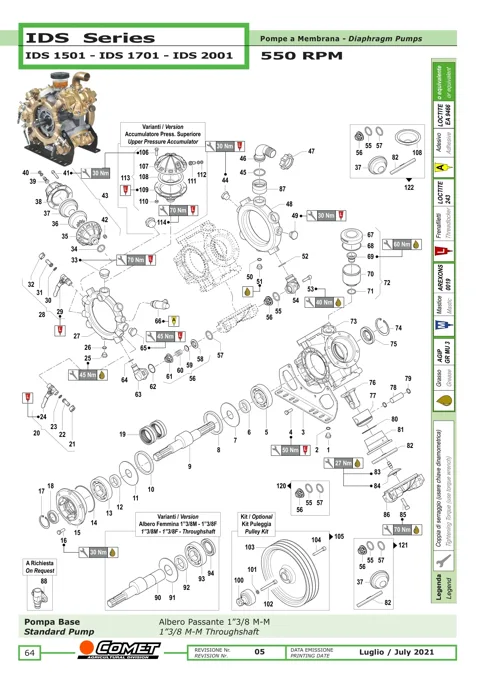 Plano de Bomba IDS 1501 / IDS 1701 / IDS 2001