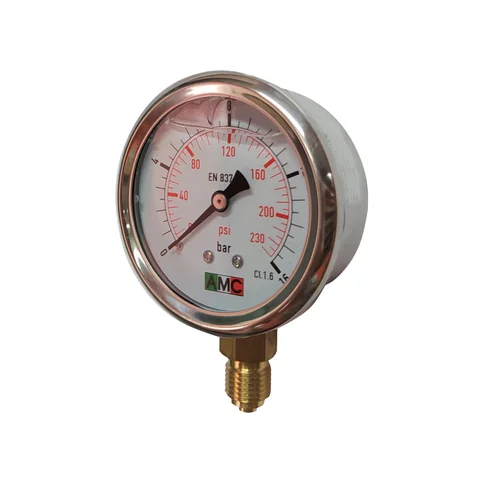 MANOMETRO GLICERINA 0-16 BAR INOX
