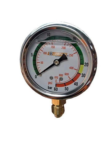MANOMETRO GLICERINA 0-60 BAR ISOMETRICO INOX
