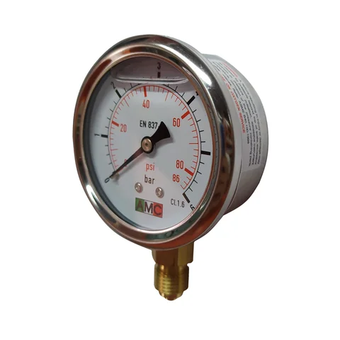 MANOMETRO GLICERINA 0-6 BAR INOX 1/4